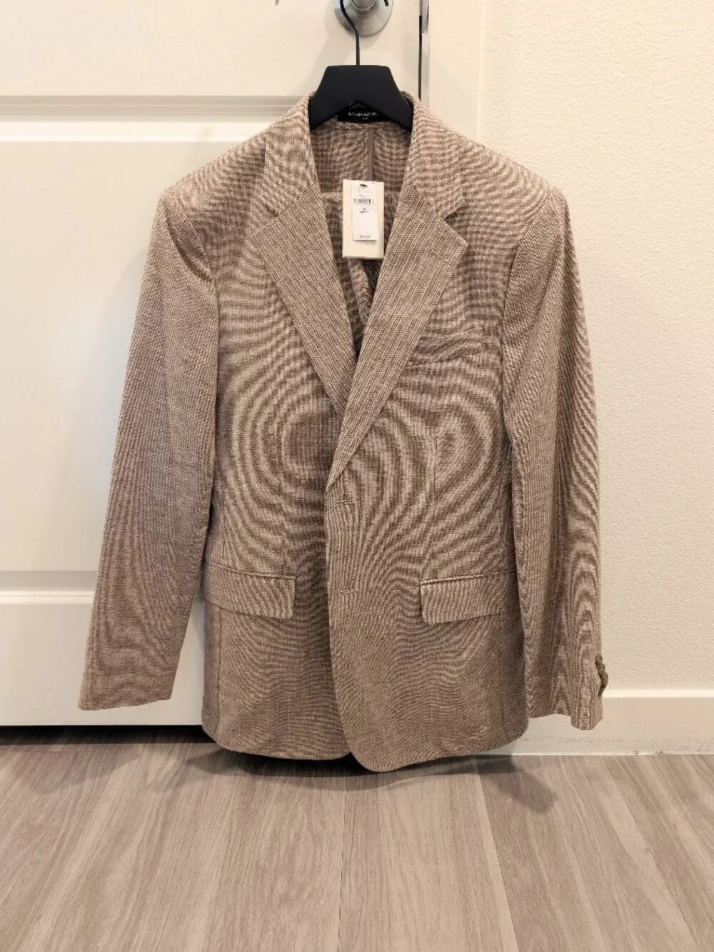 Banana Republic Tailored-Fit Herringbone Suit Jacket Pants Linen 38 Short 31x30